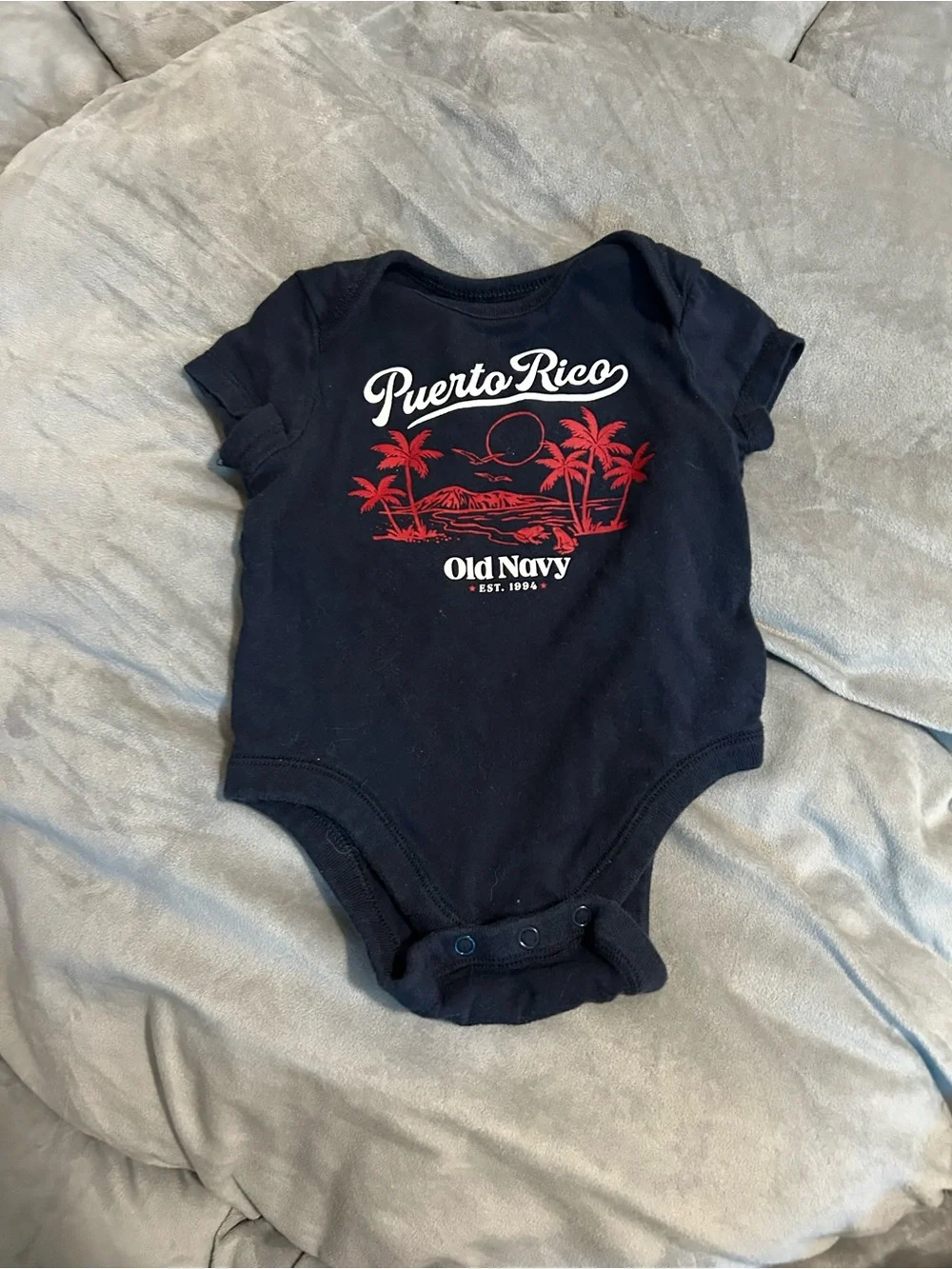 Old Navy Navy Baby One-Piece Bodysuit with Red Puerto Rico Graphic